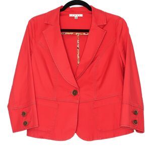 Cabi Pink Blazer‎ Size 6 Preppy Cotton Blend Long Sleeve Career One Button